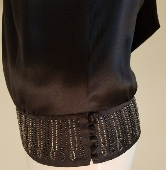 BCBGMaxAzria silk beaded sleeveless top - Picture 4 of 8